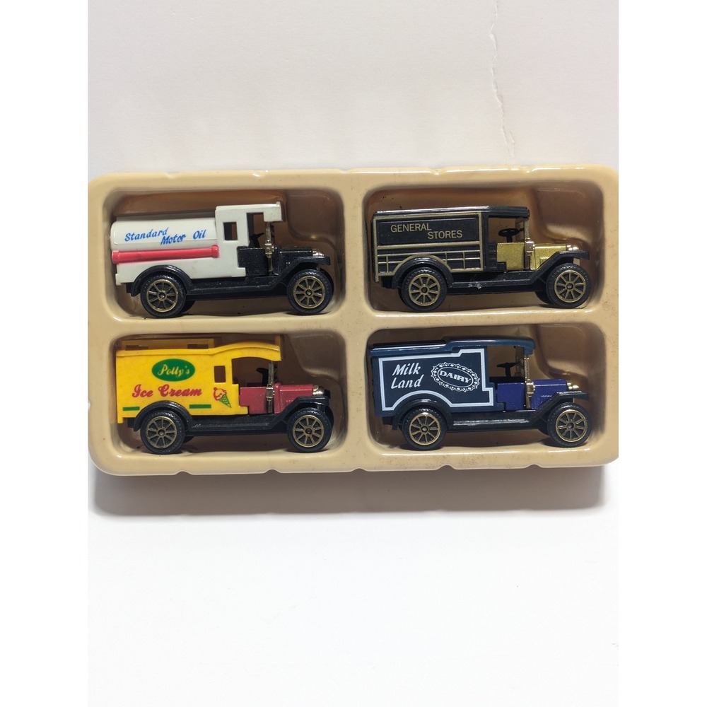 High Speed Vintage Diecast Delivery Trucks Set of 4 Standard Oil Milk Land